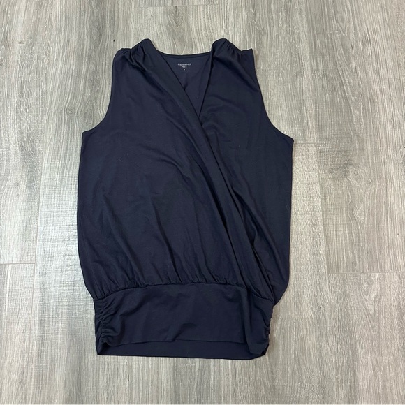 M - Garnet Hill - Blousy Navy Top - Organic Pima Cotton - Picture 1 of 3